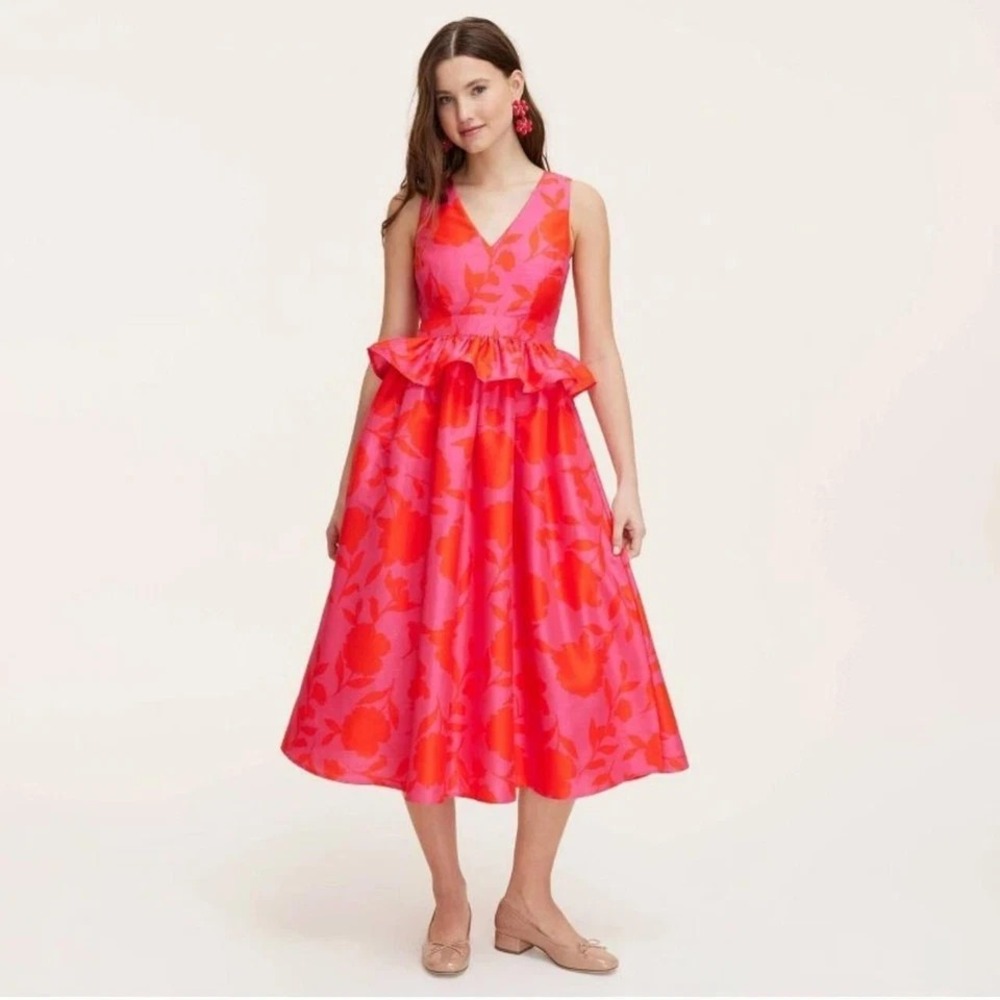 Women's Classic‎ Rose Peplum Midi Dress Kate Spade Target Pink/Red Size 16